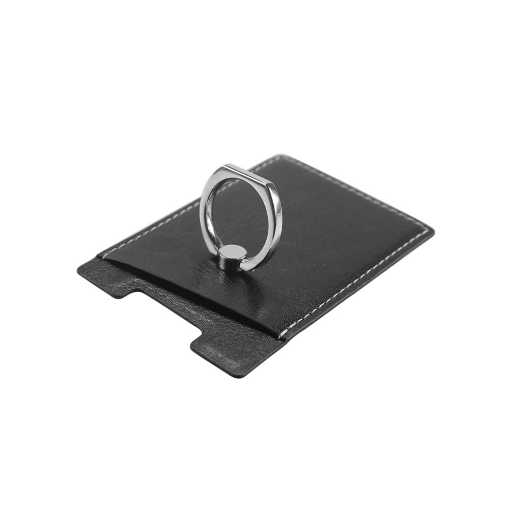 Metal Phone Ring Holder with RFID PU Card Holders